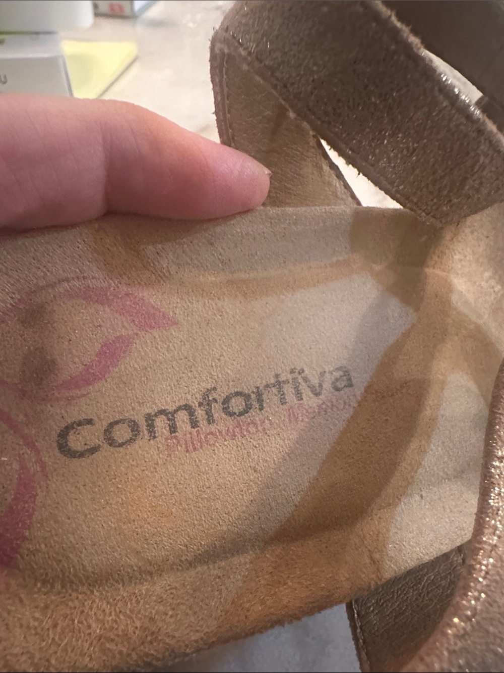Comfortiva Metallic Gold Strappy Sandals - Picture 8 of 9